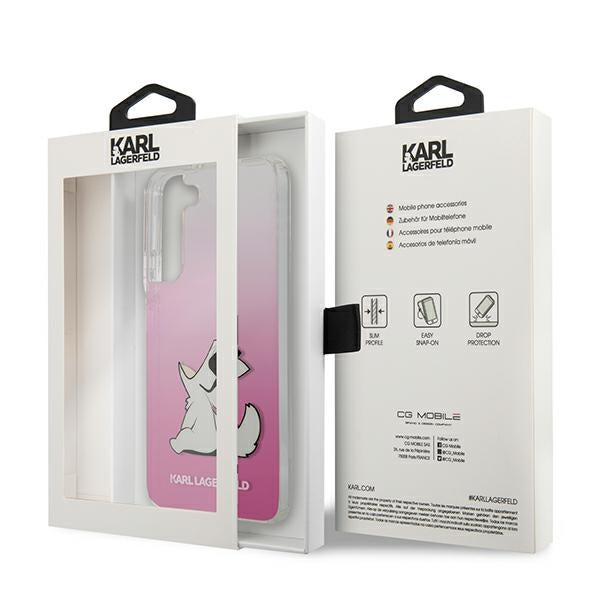 Karl Lagerfeld Choupette Eat Case for Samsung Galaxy S22+ - Pink - Cell phone cases and covers<<<HurtelXML
