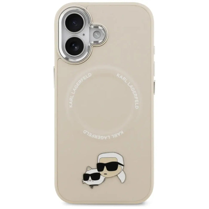 Karl Lagerfeld Karl & Choupette Pins MagSafe Case for iPhone 17 - Beige - Cell phone cases and covers<<<HurtelXML