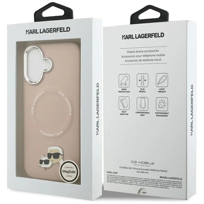 Karl Lagerfeld Karl & Choupette Pins MagSafe Case for iPhone 17 Pink - Cell phone cases and covers<<<HurtelXML