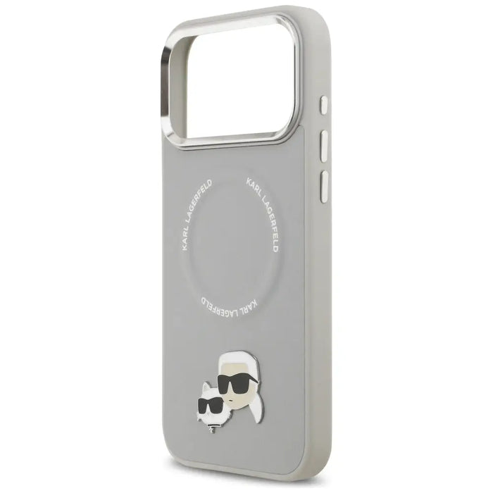Karl Lagerfeld Karl & Choupette Pins MagSafe Case for iPhone 17 Pro - Gray - Cell phone cases and covers<<<HurtelXML