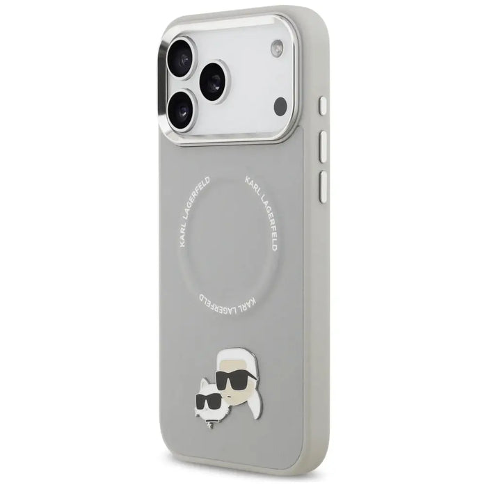 Karl Lagerfeld Karl & Choupette Pins MagSafe Case for iPhone 17 Pro - Gray - Cell phone cases and covers<<<HurtelXML