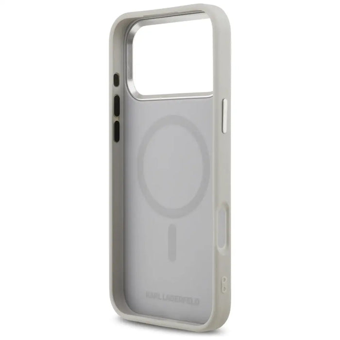 Karl Lagerfeld Karl & Choupette Pins MagSafe Case for iPhone 17 Pro - Gray - Cell phone cases and covers<<<HurtelXML