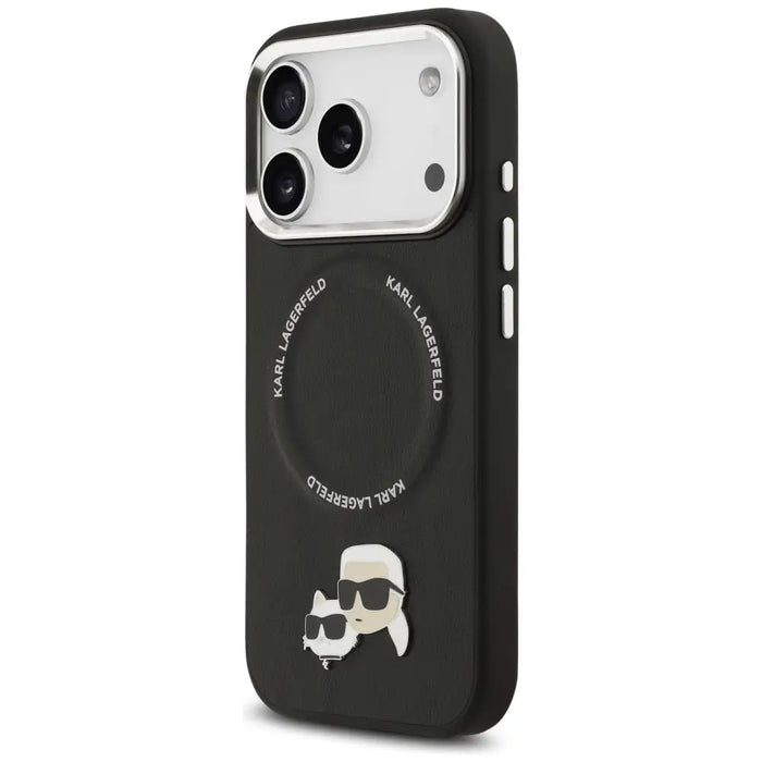 Karl Lagerfeld Karl & Choupette Pins MagSafe Case for iPhone 17 Pro Max - Black - Cell phone cases