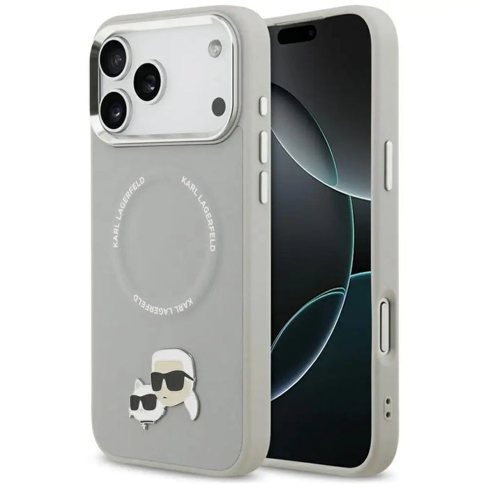 Karl Lagerfeld Karl & Choupette Pins MagSafe Case for iPhone 17 Pro Max - Gray - Cell phone cases and covers<<<HurtelXML