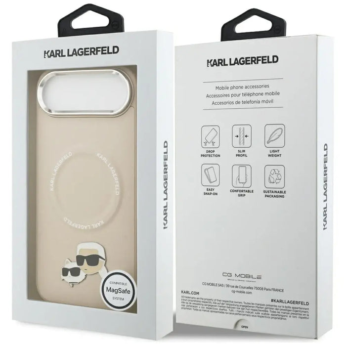 Karl Lagerfeld Karl & Choupette Pins MagSafe Case for iPhone Air - Beige - Cell phone cases and covers<<<HurtelXML