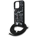 Karl Lagerfeld Crossbody Grained Pattern & Logo Case for iPhone 16 Pro Max - Black - Cell phone cases
