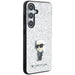 Karl Lagerfeld Fixed Glitter Ikonik Logo Metal Pin Case for Samsung Galaxy S24 - Silver - Cell phone cases