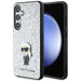 Karl Lagerfeld Fixed Glitter Ikonik Logo Metal Pin Case for Samsung Galaxy S24 - Silver - Cell phone cases
