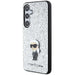 Karl Lagerfeld Fixed Glitter Ikonik Logo Metal Pin Case for Samsung Galaxy S24 - Silver - Cell phone cases