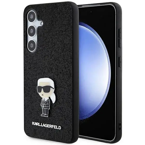 Karl Lagerfeld Fixed Glitter Ikonik Logo Metal Pin case for Samsung Galaxy S24 - black - Cell phone cases