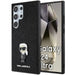 Karl Lagerfeld Fixed Glitter Ikonik Logo Metal Pin Case for Samsung Galaxy S24 Ultra - Black - Cell phone cases
