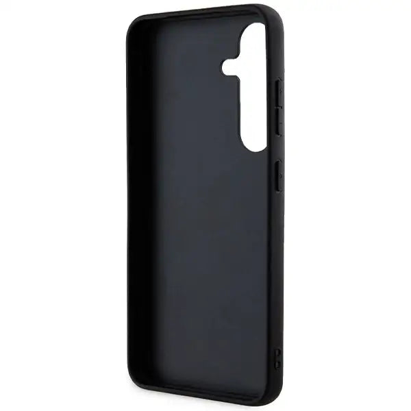 Karl Lagerfeld Fixed Glitter Ikonik Logo Metal Pin Case for Samsung Galaxy S24 - Silver - Cell phone cases