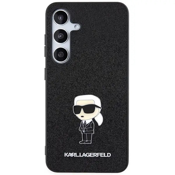 Karl Lagerfeld Fixed Glitter Ikonik Logo Metal Pin case for Samsung Galaxy S24+ - black - Cell phone cases