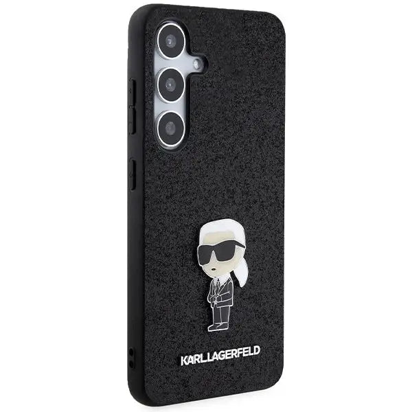 Karl Lagerfeld Fixed Glitter Ikonik Logo Metal Pin case for Samsung Galaxy S24 - black - Cell phone cases
