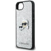 Karl Lagerfeld Fixed Glitter Ikonik Metal Pin case for iPhone 16e - silver - Cell phone cases and covers<<<HurtelXML