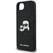 Karl Lagerfeld Fixed Glitter Karl&Choupette Heads Metal Pin iPhone 16e Case - Black - Cell phone cases