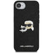 Karl Lagerfeld Fixed Glitter Karl&Choupette Heads Metal Pin iPhone 16e Case - Black - Cell phone cases