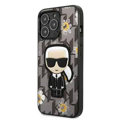 Karl Lagerfeld Flower Ikonik Karl case for iPhone 13 Pro / iPhone 13 - gray - Cell phone cases and covers<<<HurtelXML