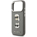 Karl Lagerfeld FW Grained Karl & Choupette Heads Pins & Logo iPhone 17 Pro Case - Gray - Cell phone cases