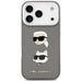 Karl Lagerfeld FW Grained Karl & Choupette Heads Pins & Logo iPhone 17 Pro Case - Gray - Cell phone cases