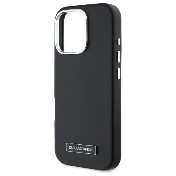 Karl Lagerfeld FW Metal Plate MagSafe iPhone 16 Pro Max Case - Black - Cell phone cases and covers<<<HurtelXML