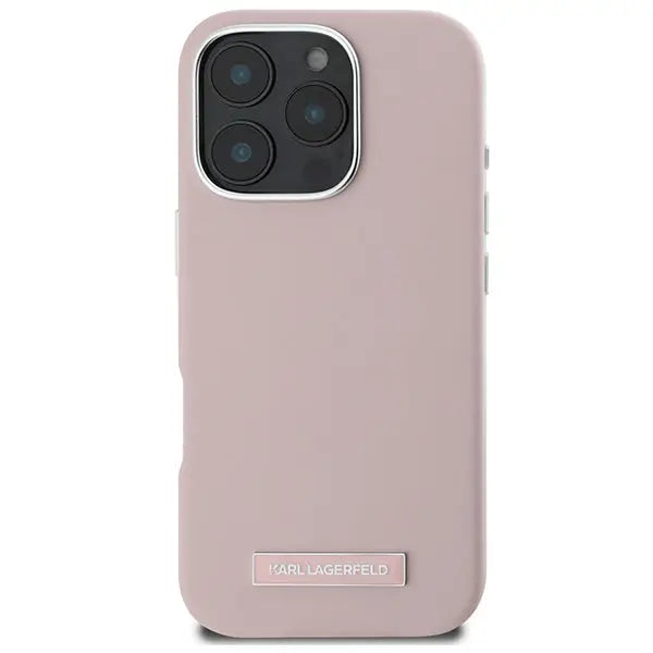 Karl Lagerfeld FW Metal Plate MagSafe iPhone 16 Pro Max Case - Pink - Cell phone cases and covers<<<HurtelXML