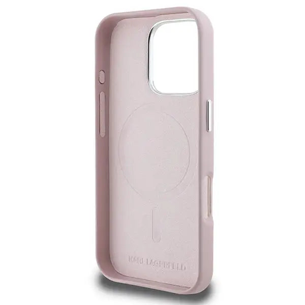 Karl Lagerfeld FW Metal Plate MagSafe iPhone 16 Pro Max Case - Pink - Cell phone cases and covers<<<HurtelXML
