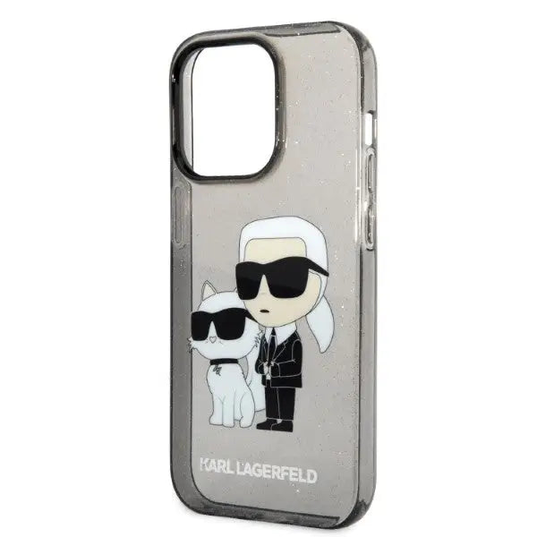 Karl Lagerfeld Glitter Karl&Choupette case for iPhone 14 Pro Max - black - Cell phone cases and covers<<<HurtelXML