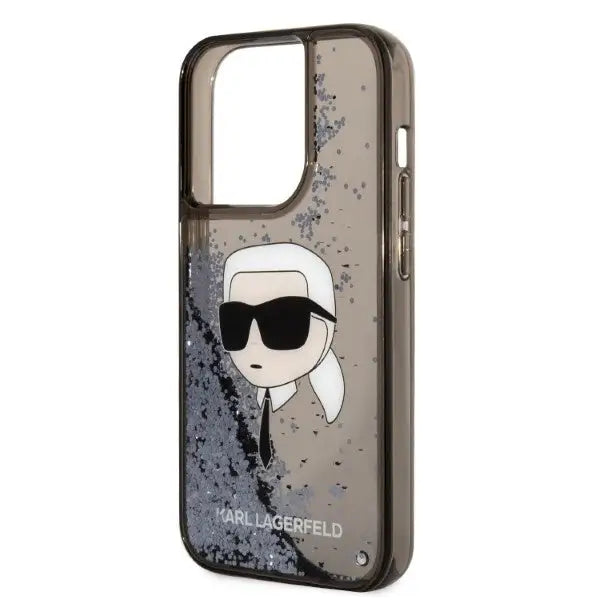 Karl Lagerfeld Glitter Karl’s Head case for iPhone 14 Pro Max - black - Cell phone cases and covers<<<HurtelXML