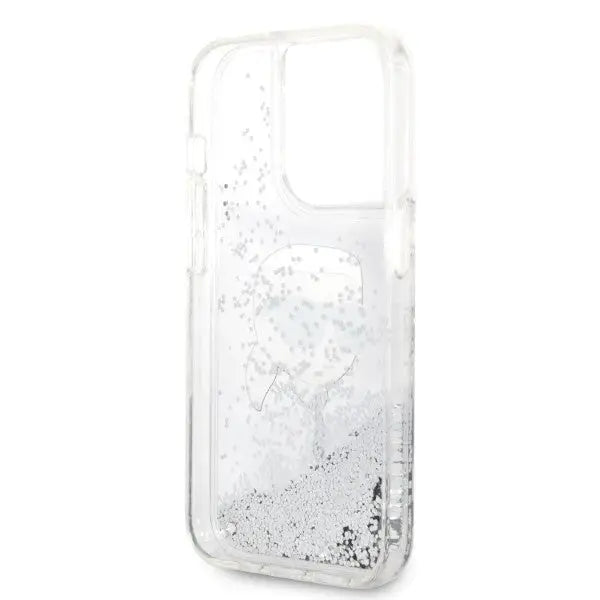 Karl Lagerfeld Glitter Karl’s Head case for iPhone 14 Pro Max - silver - Cell phone cases and covers<<<HurtelXML