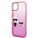 Karl Lagerfeld Gradient Ikonik Karl & Choupette Case for iPhone 14 / 15 / 13 6.1’’ - pink - Cell phone cases
