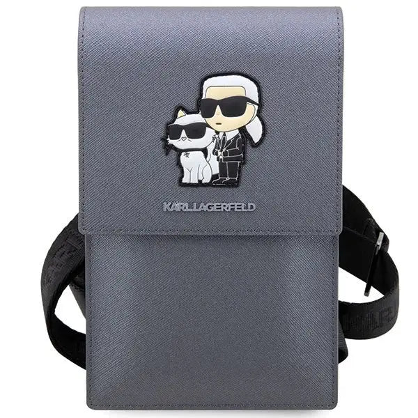 Karl Lagerfeld Handbag KLWBSAKCPMG silver/silver Saffiano Karl & Choupette - Cell phone cases and covers<<<HurtelXML