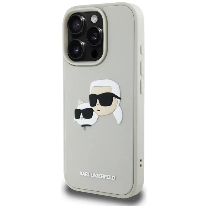 Karl Lagerfeld HC 3D Rubber Double Heads iPhone 16 Pro Case - Beige - Cell phone cases and covers<<<HurtelXML