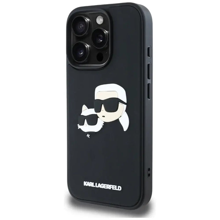 Karl Lagerfeld HC 3D Rubber Double Heads iPhone 16 Pro Case - Black - Cell phone cases and covers<<<HurtelXML