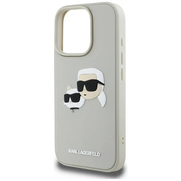 Karl Lagerfeld HC 3D Rubber Double Heads iPhone 16 Pro Max Case - Beige - Cell phone cases and covers<<<HurtelXML