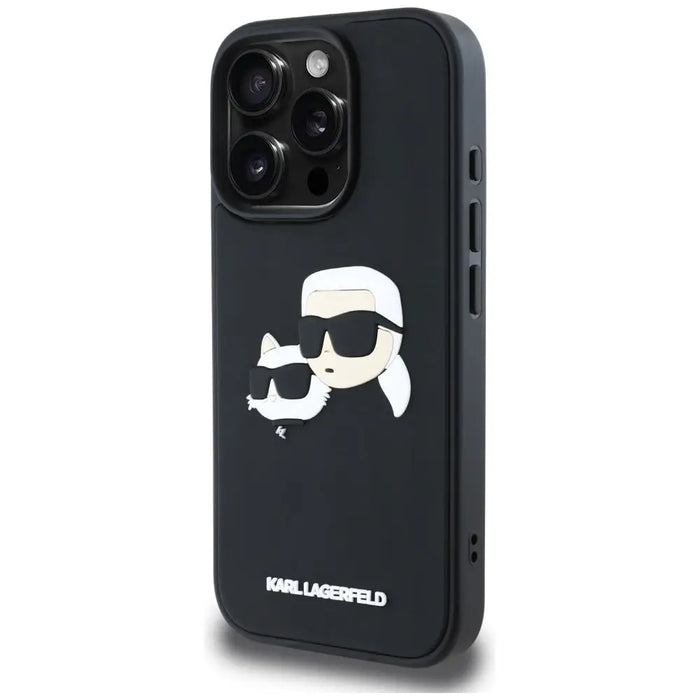 Karl Lagerfeld HC 3D Rubber Double Heads iPhone 16 Pro Max Case - Black - Cell phone cases and covers<<<HurtelXML