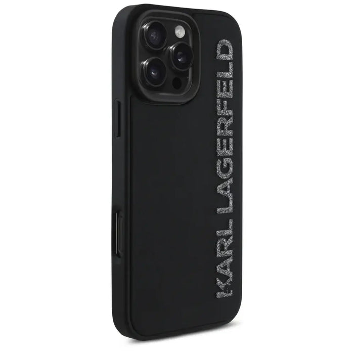 Karl Lagerfeld HC 3D Rubber Elongated Glitter iPhone 16 Pro Max Case - Black - Cell phone cases and covers<<<HurtelXML