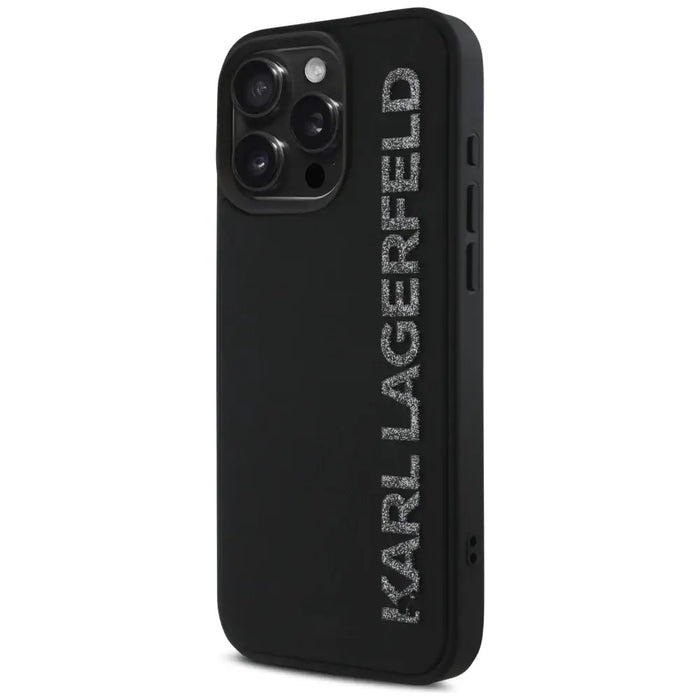 Karl Lagerfeld HC 3D Rubber Elongated Glitter iPhone 16 Pro Max Case - Black - Cell phone cases and covers<<<HurtelXML