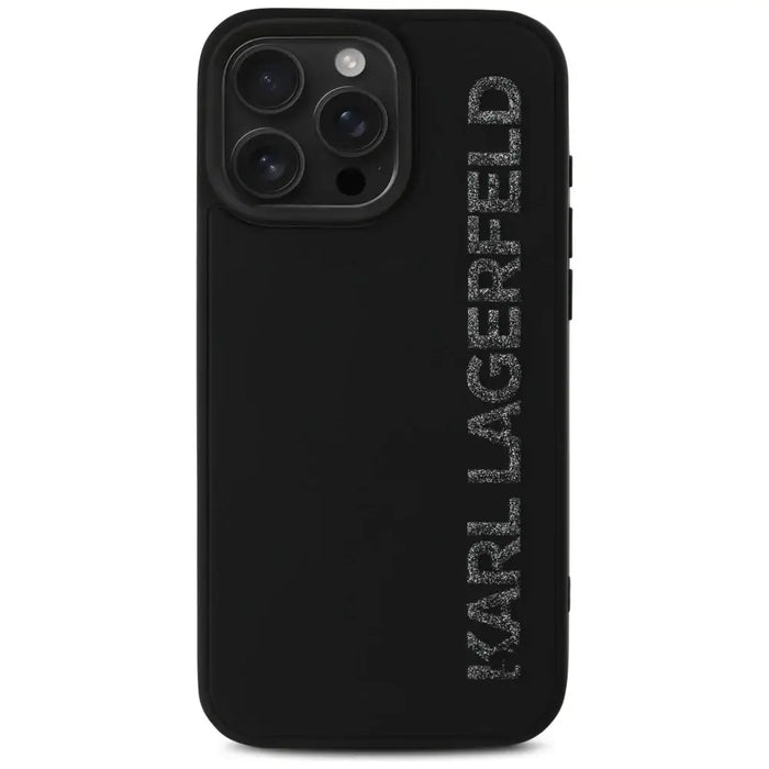 Karl Lagerfeld HC 3D Rubber Elongated Glitter iPhone 16 Pro Max Case - Black - Cell phone cases and covers<<<HurtelXML