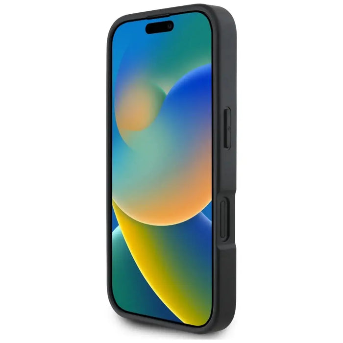 Karl Lagerfeld HC Grained PU Cardslot Metal Elong iPhone 16 Case - Black - Cell phone cases and covers<<<HurtelXML