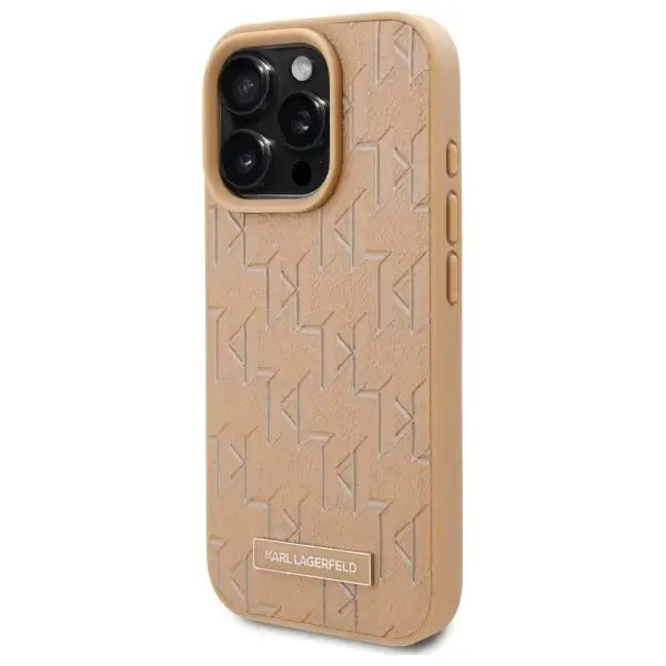 Karl Lagerfeld Hot Stamp Magsafe iPhone 16 Pro Max Case - Beige - Cell phone cases and covers<<<HurtelXML