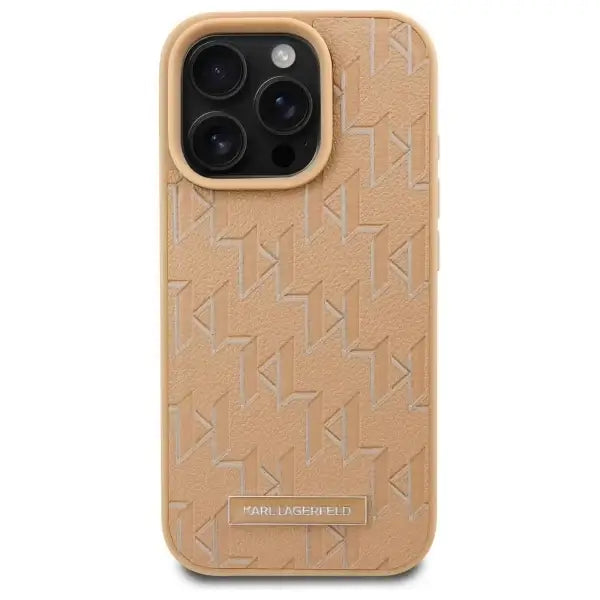 Karl Lagerfeld Hot Stamp Magsafe iPhone 16 Pro Max Case - Beige - Cell phone cases and covers<<<HurtelXML