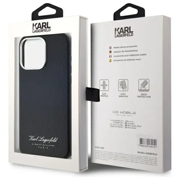 Karl Lagerfeld Hotel RSG case for iPhone 15 Pro Max - black - Cell phone cases and covers<<<HurtelXML