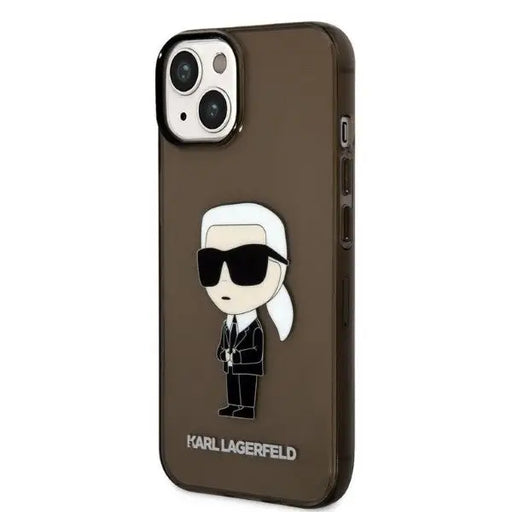 Karl Lagerfeld Ikonik Karl case for iPhone 14 Plus - black - Cell phone cases and covers<<<HurtelXML