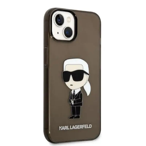 Karl Lagerfeld Ikonik Karl case for iPhone 14 Plus - black - Cell phone cases and covers<<<HurtelXML