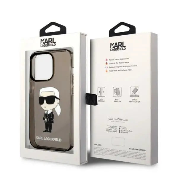 Karl Lagerfeld Ikonik Karl case for iPhone 14 Pro Max - black - Cell phone cases and covers<<<HurtelXML