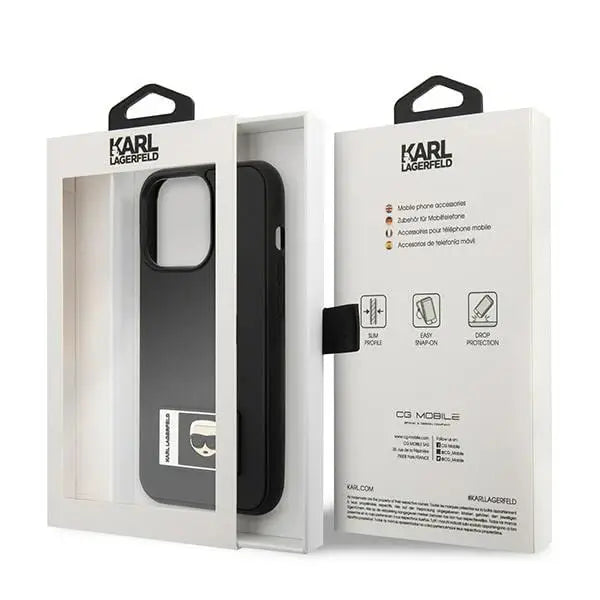 Karl Lagerfeld Ikonik Patch Case for iPhone 13 Pro Max - Black - Cell phone cases and covers<<<HurtelXML