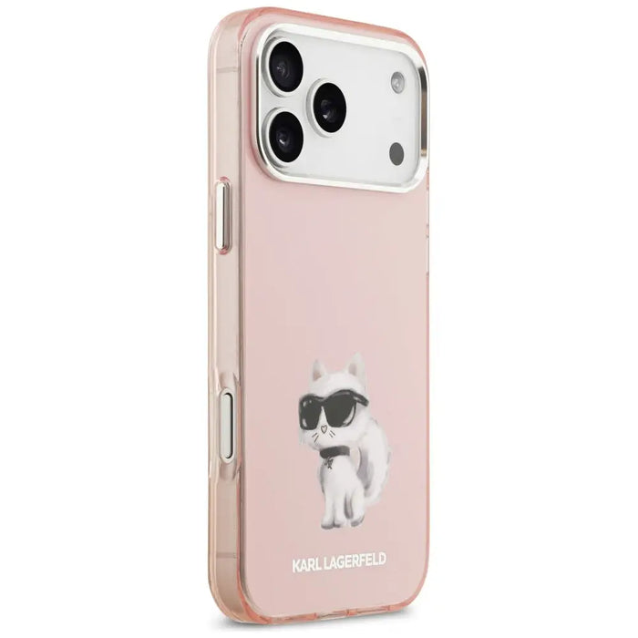 Karl Lagerfeld IML Aquarelle Choupette & Logo MagSafe Case for iPhone 17 Pro Max - Pink - Cell phone cases