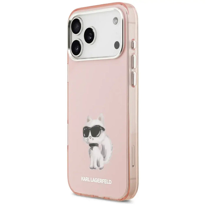 Karl Lagerfeld IML Aquarelle Choupette & Logo MagSafe Case for iPhone 17 Pro Max - Pink - Cell phone cases