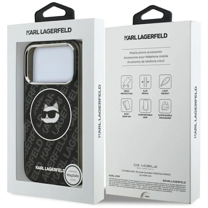 Karl Lagerfeld IML Choupette Head Logo MagSafe Case for iPhone 17 Pro - Black - Cell phone cases and covers<<<HurtelXML